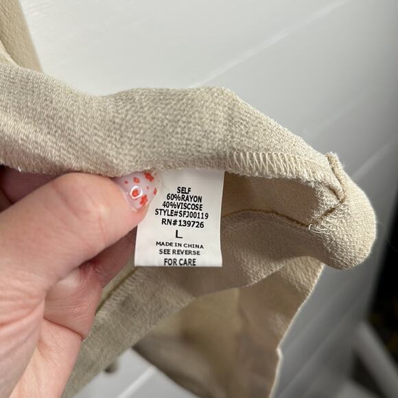 HONEY PUNCH Tan Cream Open Front Long Sleeve Cardigan Jacket Top Size Large - Picture 8 of 11